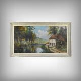 Large Painting “The Mill”, signed Reney – Part 1 of the 20th century