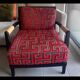 Fauteuil colonial motif labyrinthe