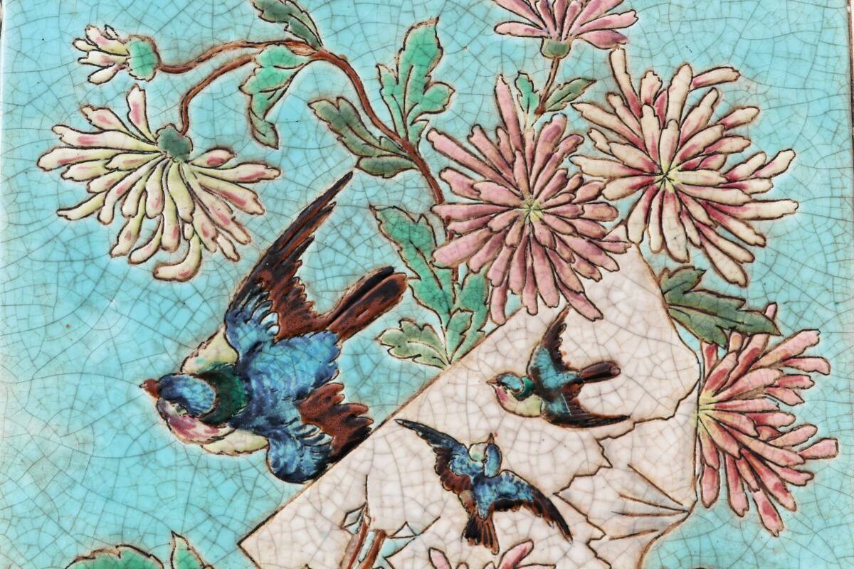 Cloisonné enamel trivet, Longwy