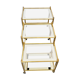 Trio of coffee tables "Nido" brass and glass Italy 70s