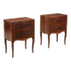 Pair of walnut bedside tables in Barocchetto style