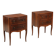 Pair of walnut bedside tables in Barocchetto style