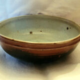 Blue glazed terracotta bowl
