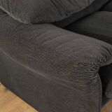 Cassina | Vico Magistretti 675 Maralunga sofa, 1970s, original black-grey striped upholstery