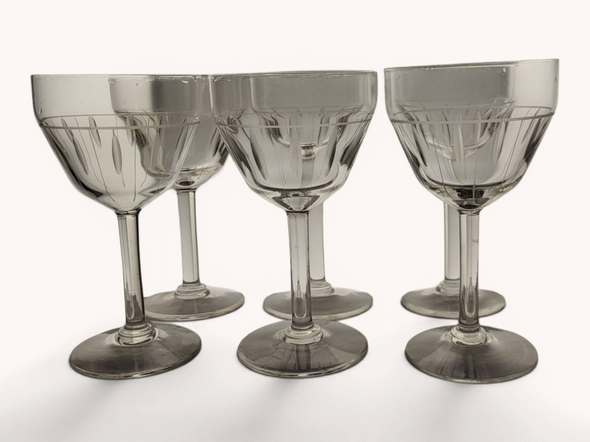 6 Art Deco water glasses