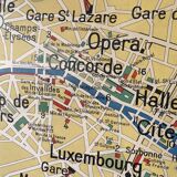 Old school map of Paris