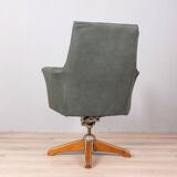 50s vintage swivel armchair in leather design anonima castelli