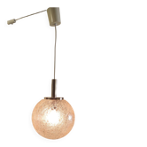 70's amber glass and brass suspension design