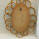 Miroir soleil ovale en rotin des années 70 25x31cm