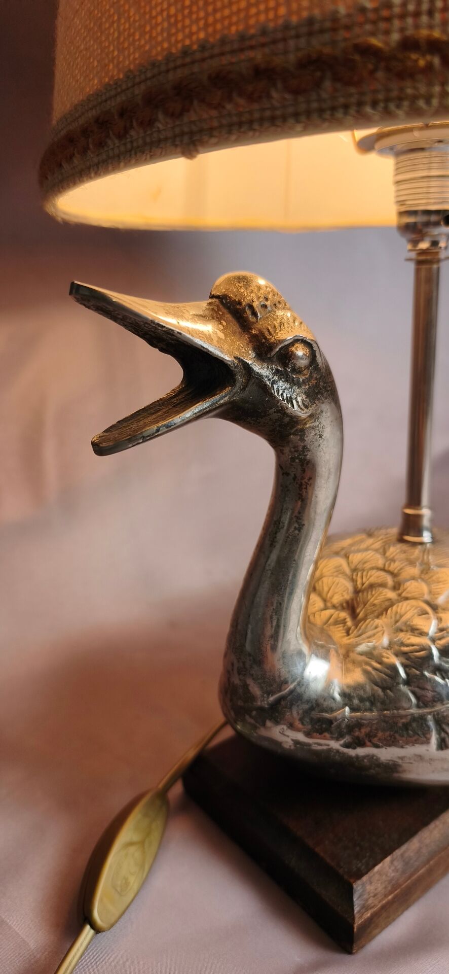 Lampe mid-century canard métal argenté