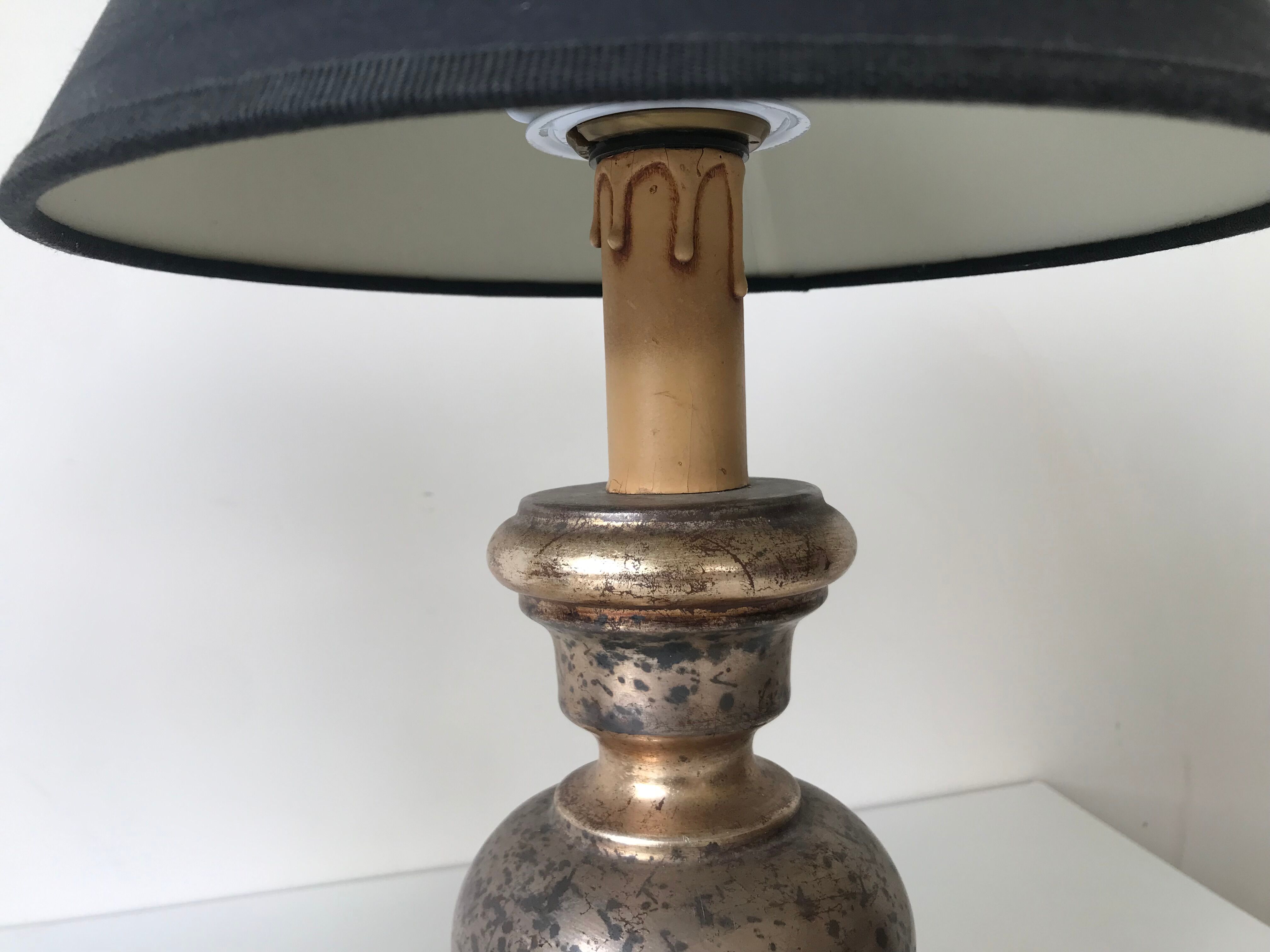 Paire de lampes florentines en bois doré, vers 1950.