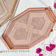Small art deco pink glass serving trays
