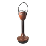 Wood and leather standing ashtray 1970