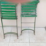 Paire de chaises de bistrot jardin pliable ancienne