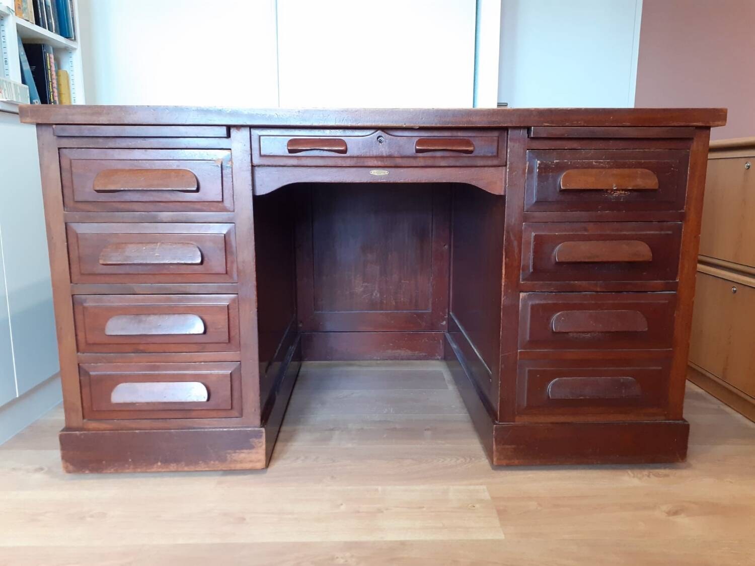 Solid wood minister's desk