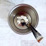 Vintage Alessi ice bucket with tongs from the Mercurio collection from the 1970s