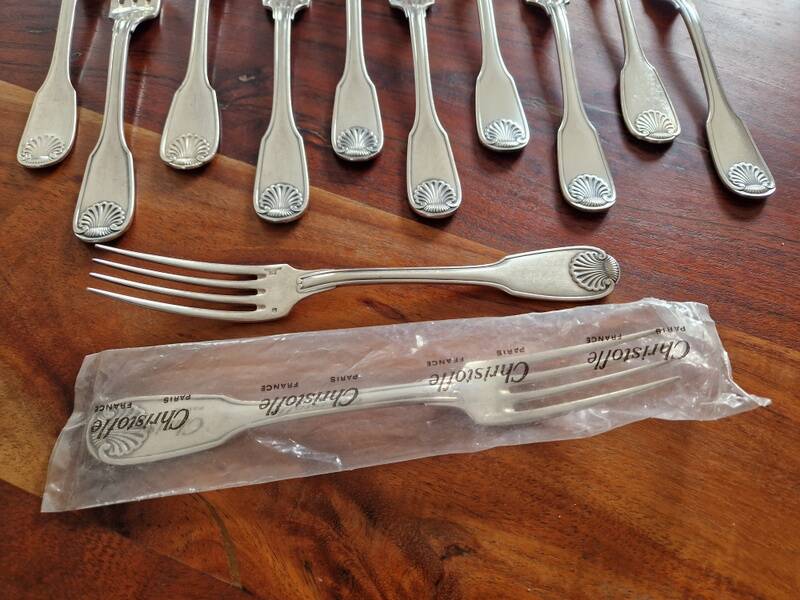 Christofle, Paris - Set of 12 table forks - Vendôme model