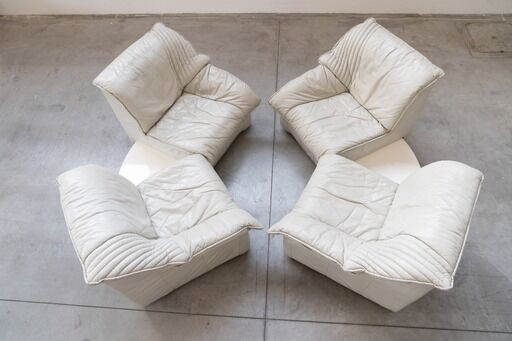 Canapés en cuir, années 1970, ensemble de 2