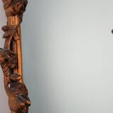 Romantic Wooden Mirror with Floral Details, France 1950s