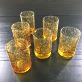 Lot 6 amber glasses biot style