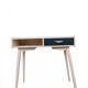 Mid-Century desk/console in dark blue and beige painted wood – Hungarian design from the 1960s.
