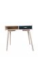 Mid-Century desk/console in dark blue and beige painted wood – Hungarian design from the 1960s.