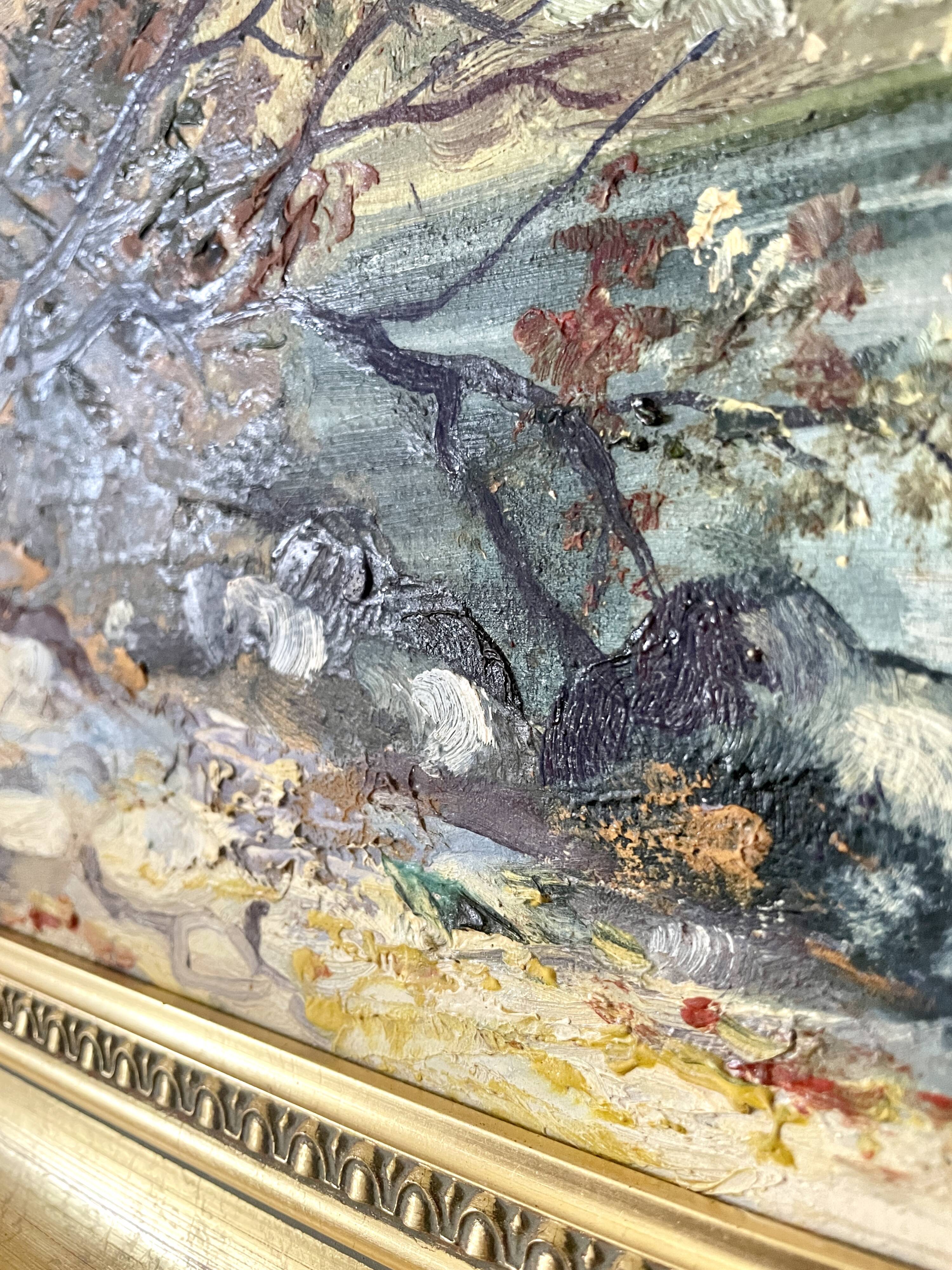 Diptyque oils on canvas signed Rialet