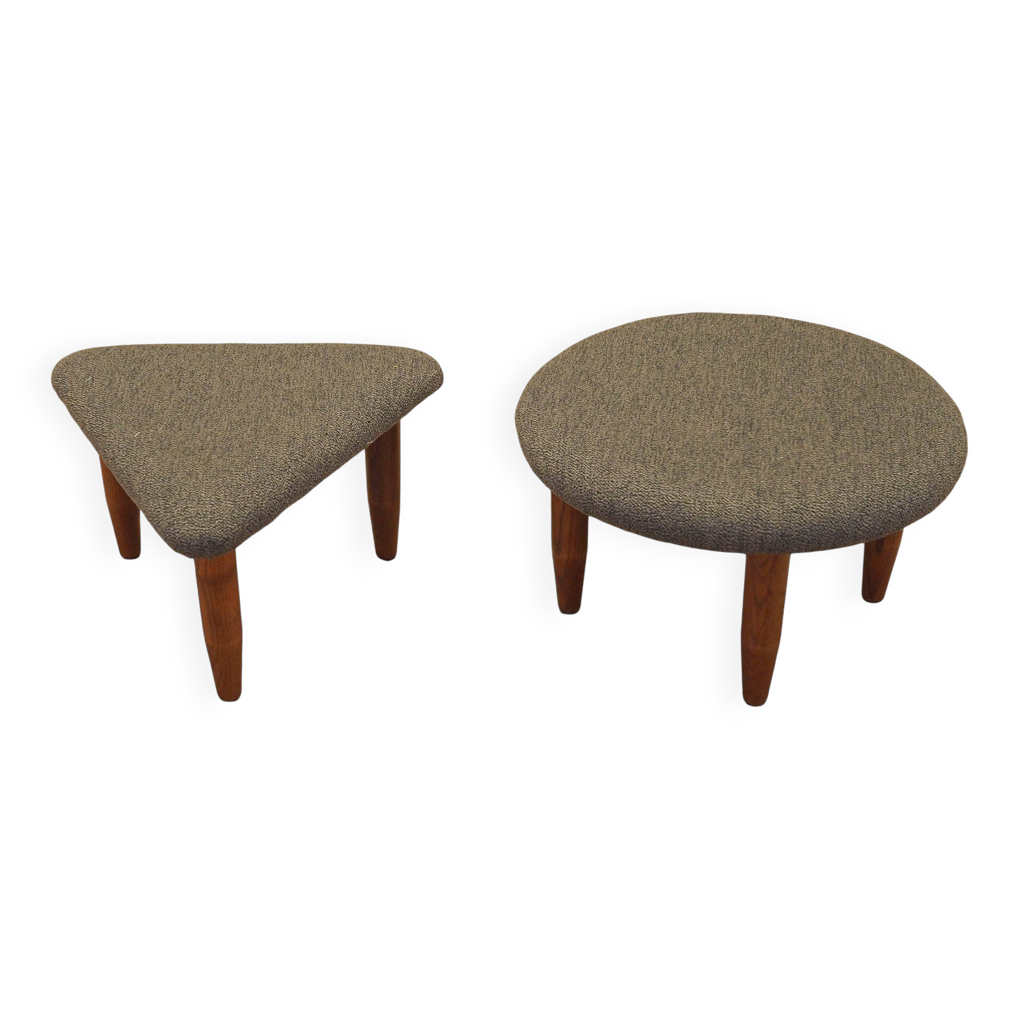 Set of two brown footstools, Danish design, 1990s, production: Denmark