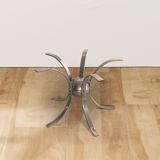 Table basse en chrome et verre fumé, années 1960