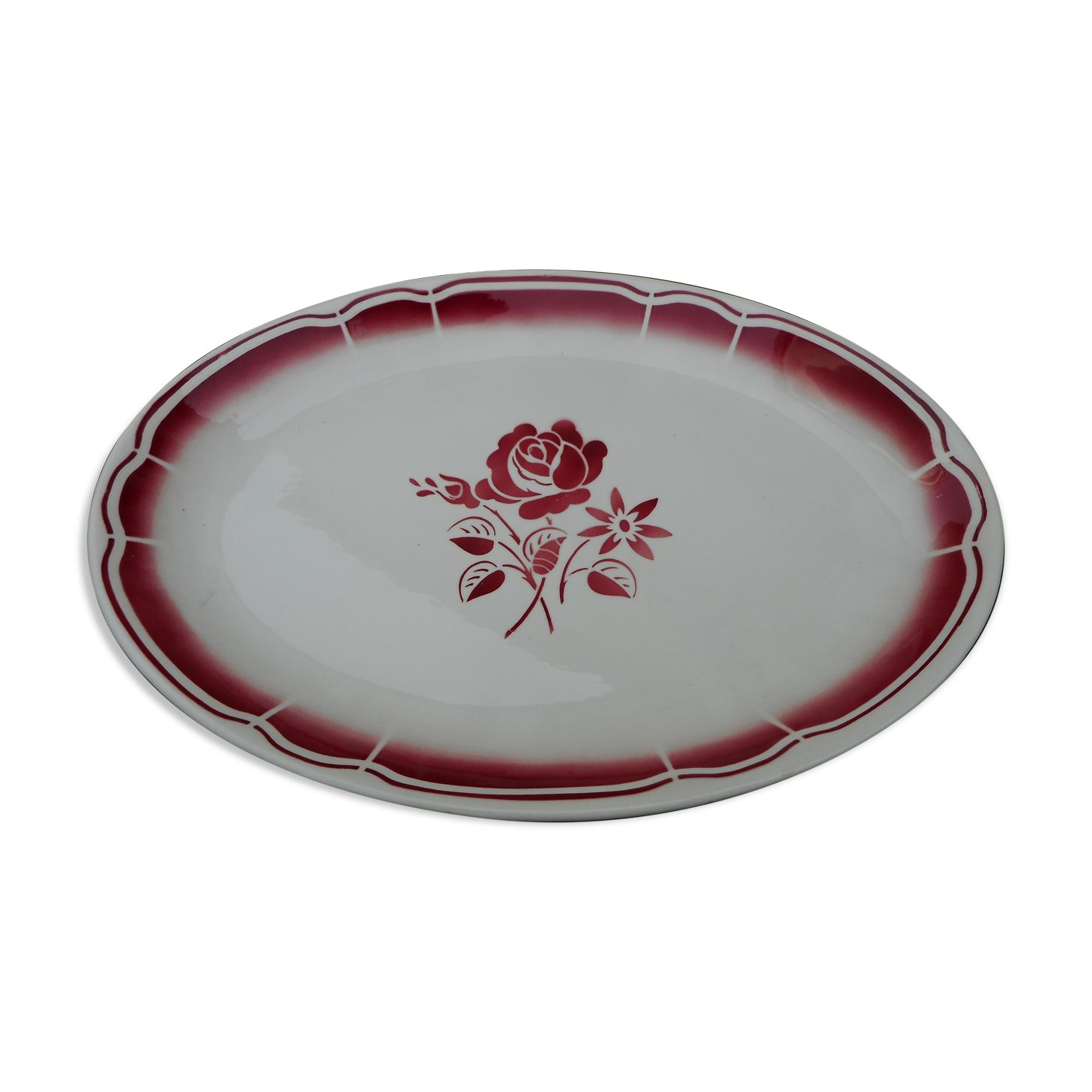 Dish earthenware floral decoration