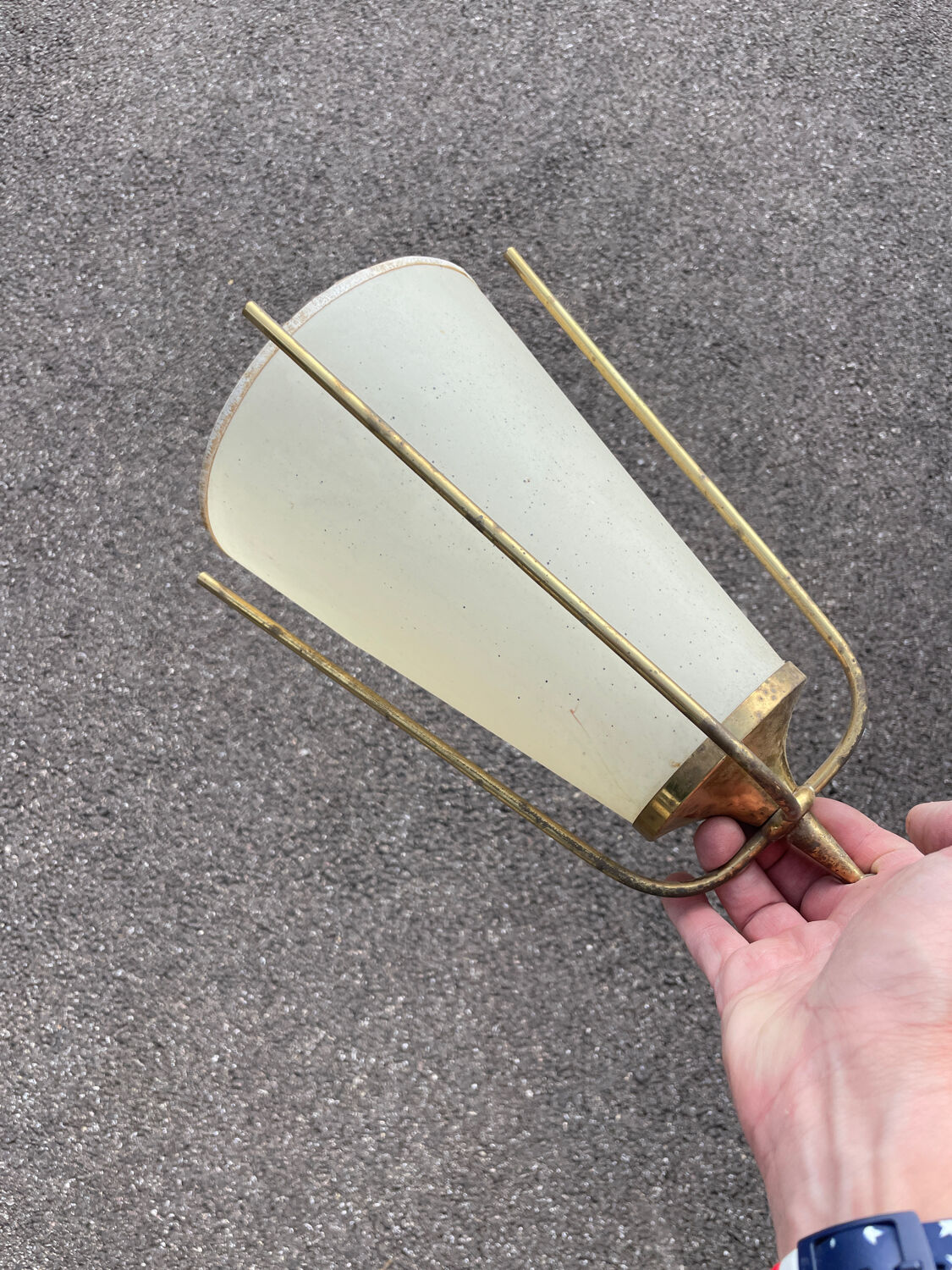 Arlus Lunel 1950 chandelier in perforated metal