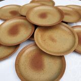 Set 12 plates and 1 dish sandstone of Burgundy Sarreguemines