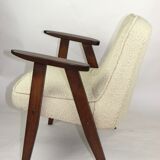 Fauteuil beige model 366 par Józef Chierowski années 1970