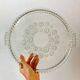 1950s beaded and flowered molded glass tray