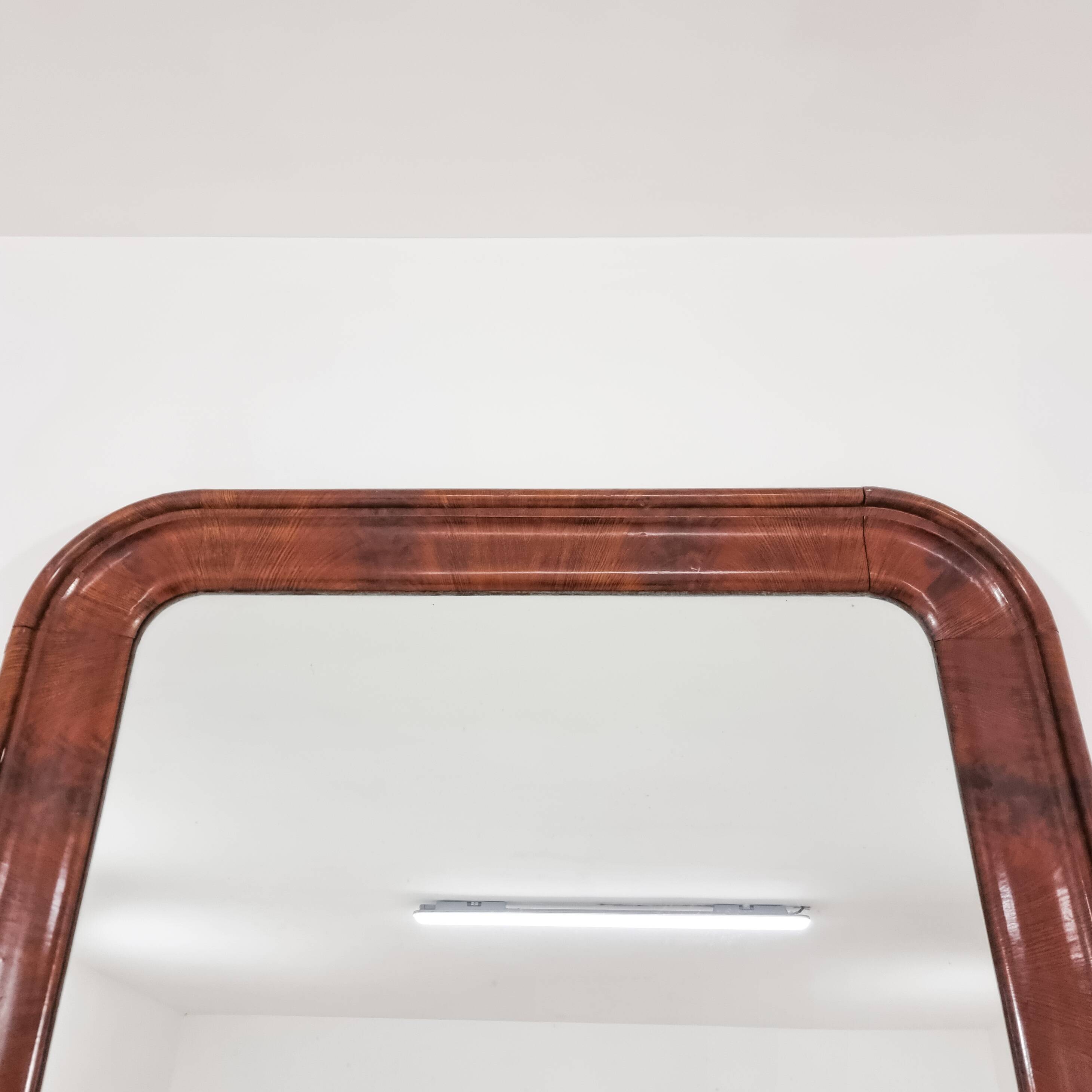 Large solid wood mirror, 2 metres high, from the 1940s