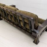 Luciano Frigerio Mid-Century Modern Italian Wood and Suede Sofa "Ussaro",70