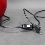 1970s Italian VeArt Glass Table Lamp with Fabric Lamp Shade