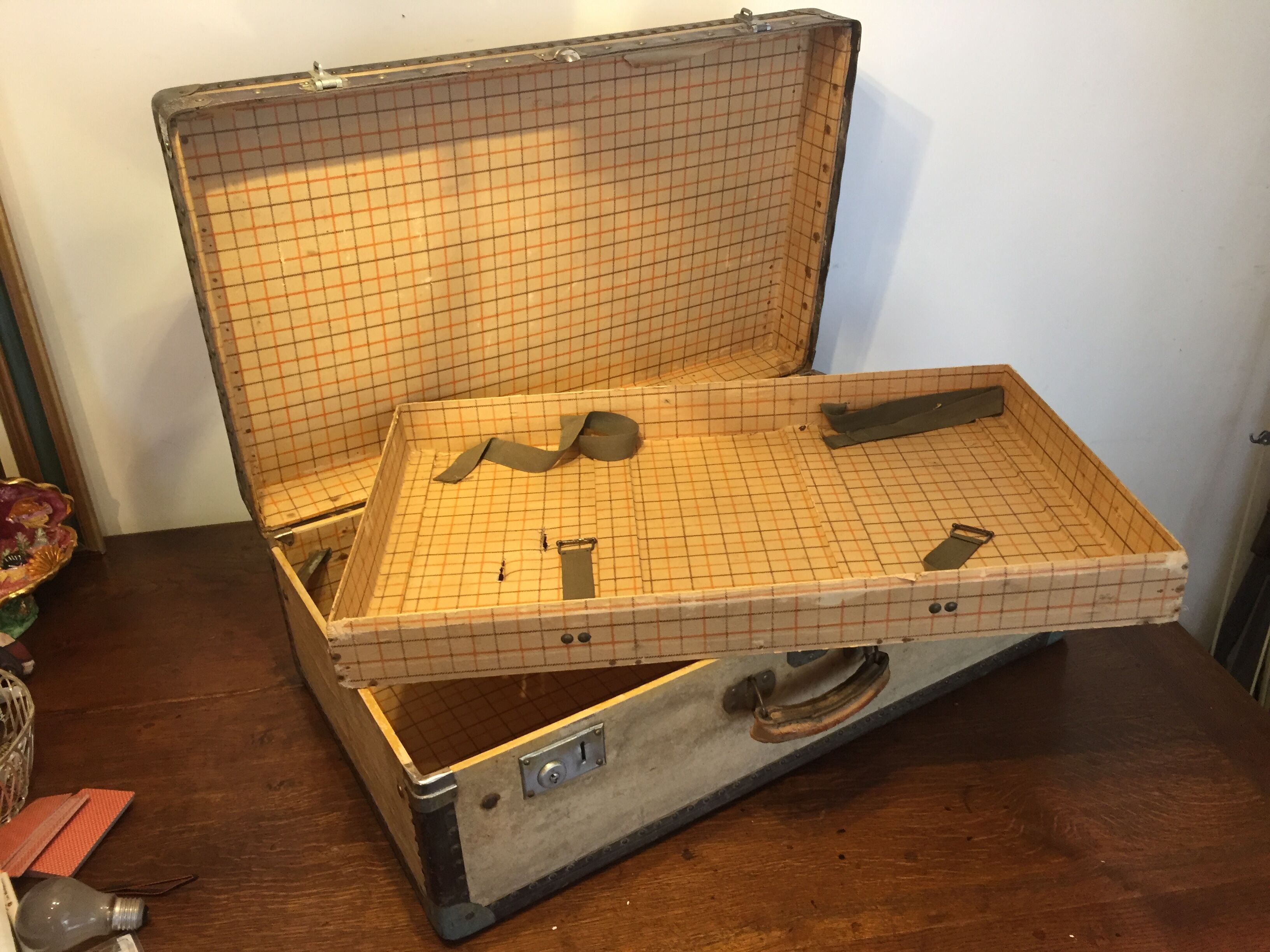Suitcase wood vellum