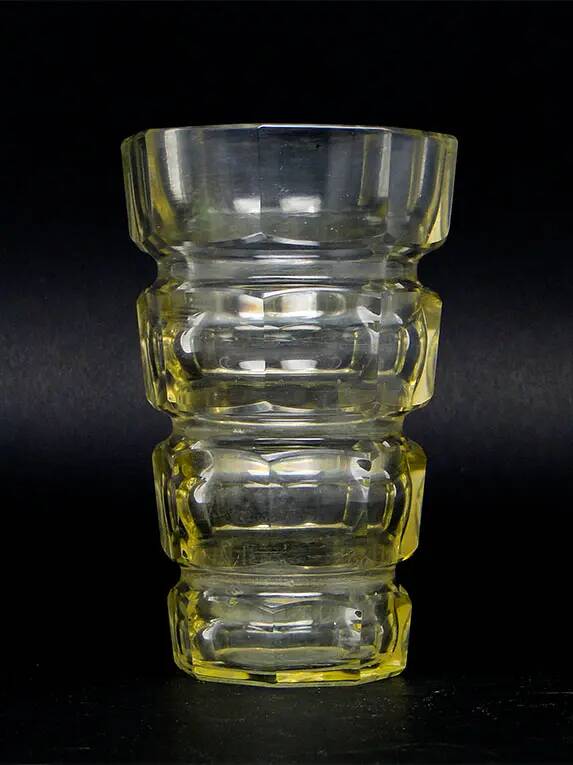 Art Deco vase, crystal, designed by J. Hoffmann, Czechoslovakia, 1930s