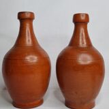 Pair of glazed terracotta jars, 26 cm