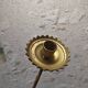 Set of two large antique brass candle wall sconces.