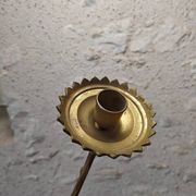 Set of two large antique brass candle wall sconces.