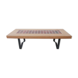 low flower bench, coffee table with tiles
