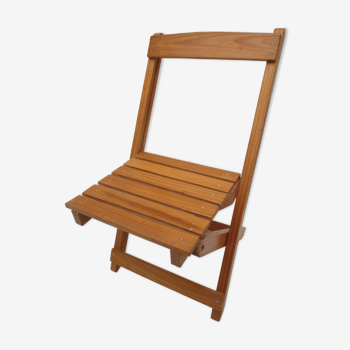 Chaise pour enfant ou poupée pliable en bois massif clair