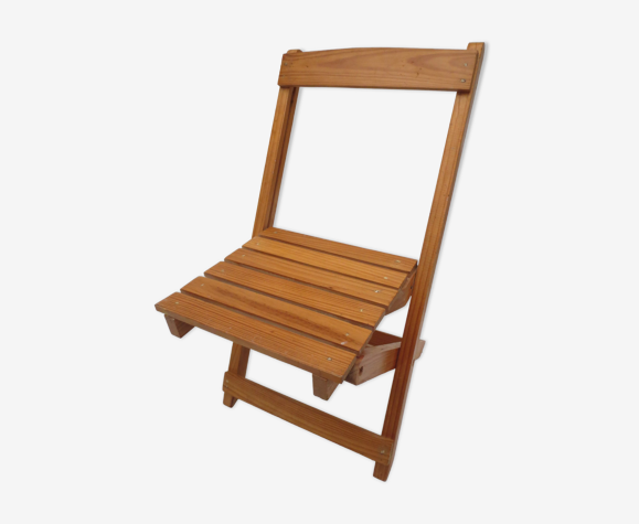 Chaise pour enfant ou poupée pliable en bois massif clair