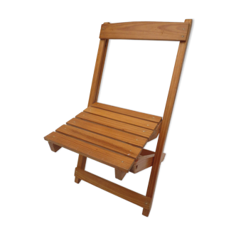 Chaise pour enfant ou poupée pliable en bois massif clair