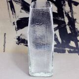 Large glass vase by Christer Sjögren for Lindshammar Glasbruk 1970