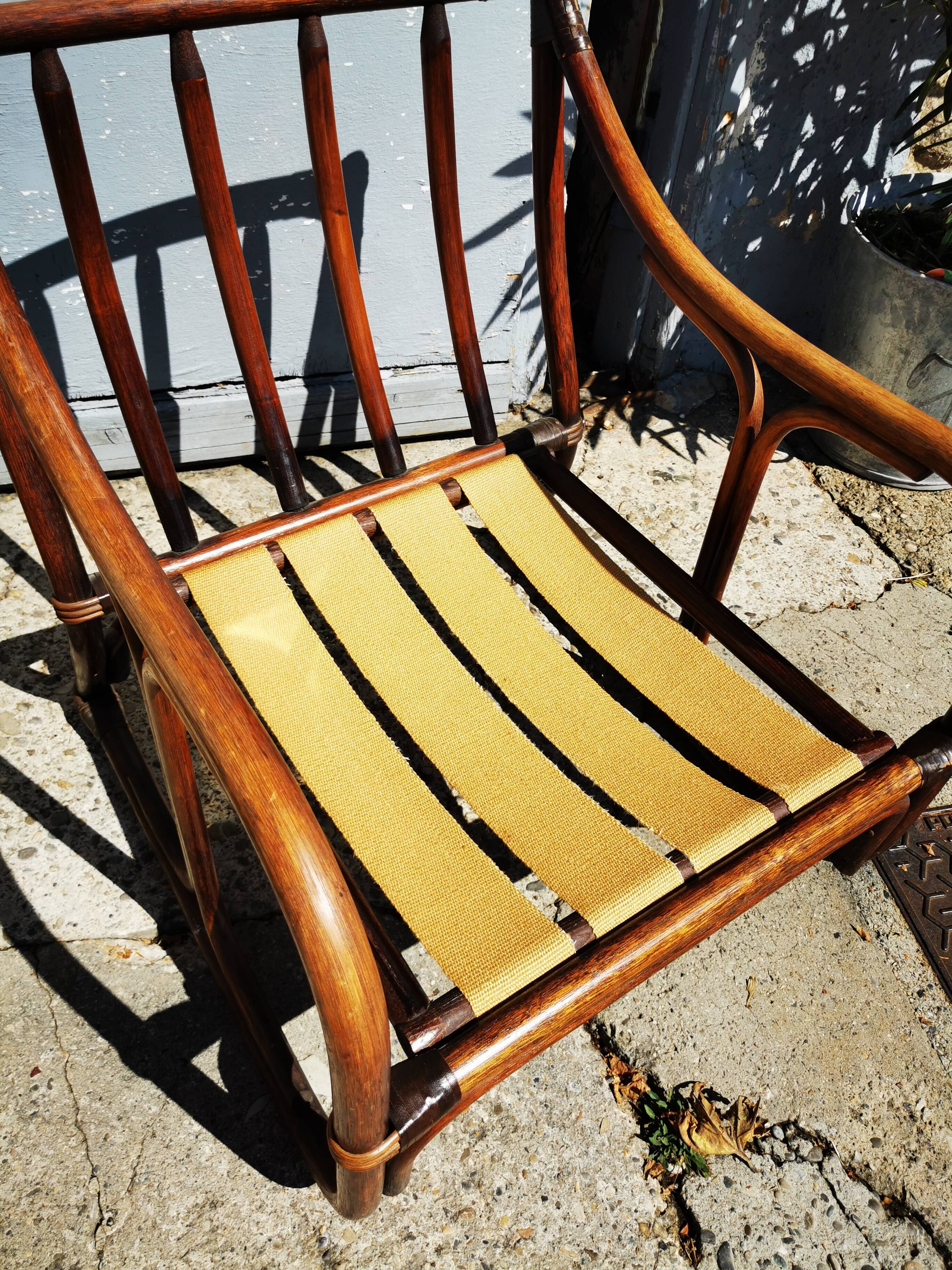 Pair of vintage rattan armchairs