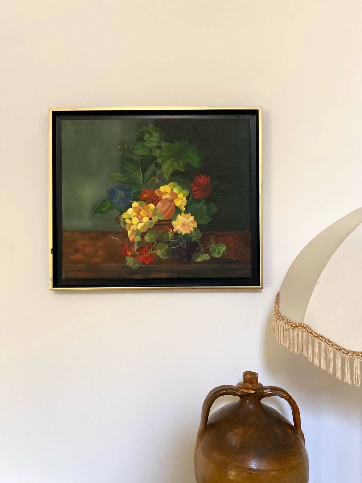 Framed antique oil painting