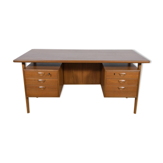 Mid-Century Danish Teak Desk by Kai Kristiansen for Feldballes Møbelfabrik, 1960s